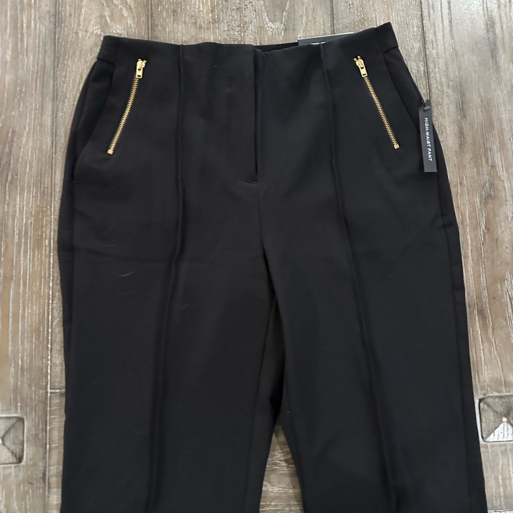 Worthington Black High-Waisted Pants with Gold Zipper Accents - Picture 4 of 15